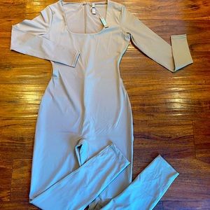 SKIMS all in one scoop neck long sleeve onsie